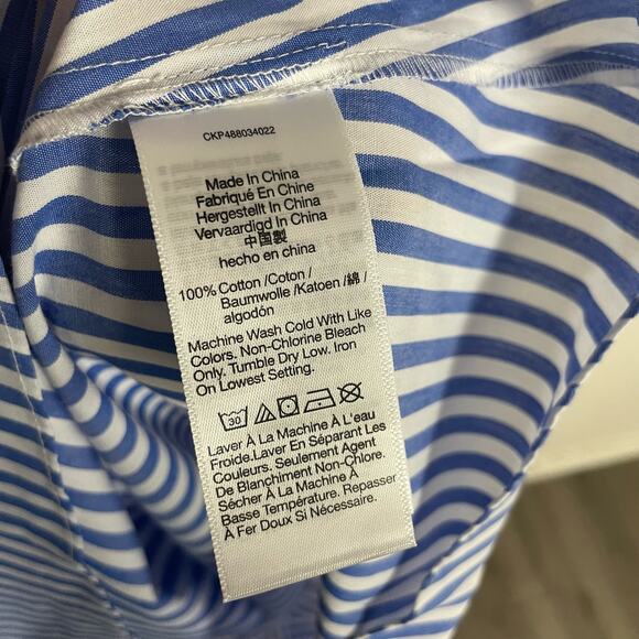 Madewell Empire Waist Tiered Striped Cross Back Maxi Dress US Women's 14 Plus - Picture 8 of 11